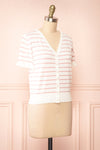 Oklahoma Striped Cardigan with Short Sleeves | Boutique 1861 side view