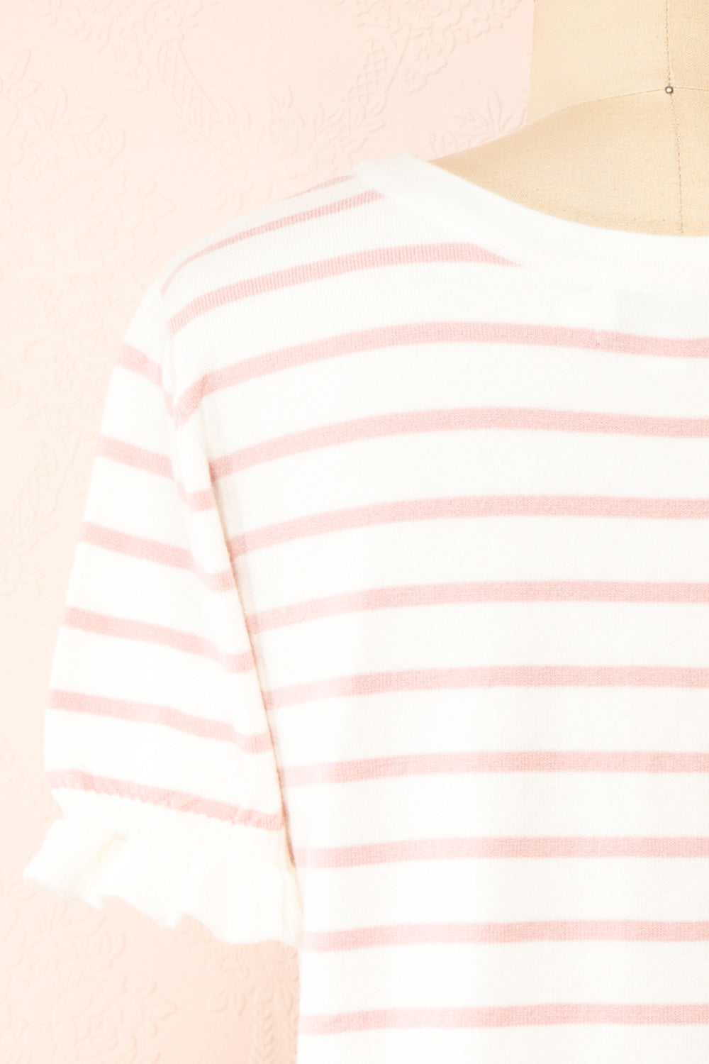 Oklahoma Striped Cardigan with Short Sleeves | Boutique 1861 back close-up