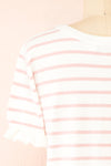 Oklahoma Striped Cardigan with Short Sleeves | Boutique 1861 back close-up