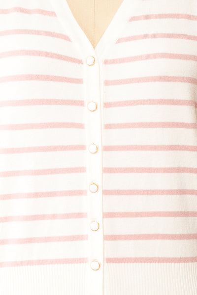 Oklahoma Striped Cardigan with Short Sleeves | Boutique 1861 fabric