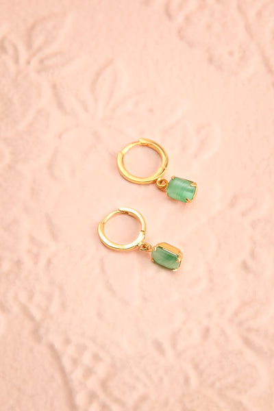 Okoiss Pendant Earrings w/ Green Gemstone | Boutique 1861