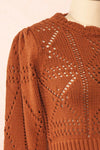 Okoye Rust Cropped Knit Sweater | Boutique 1861 side close-up