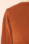 Okoye Rust Cropped Knit Sweater | Boutique 1861 back close-up