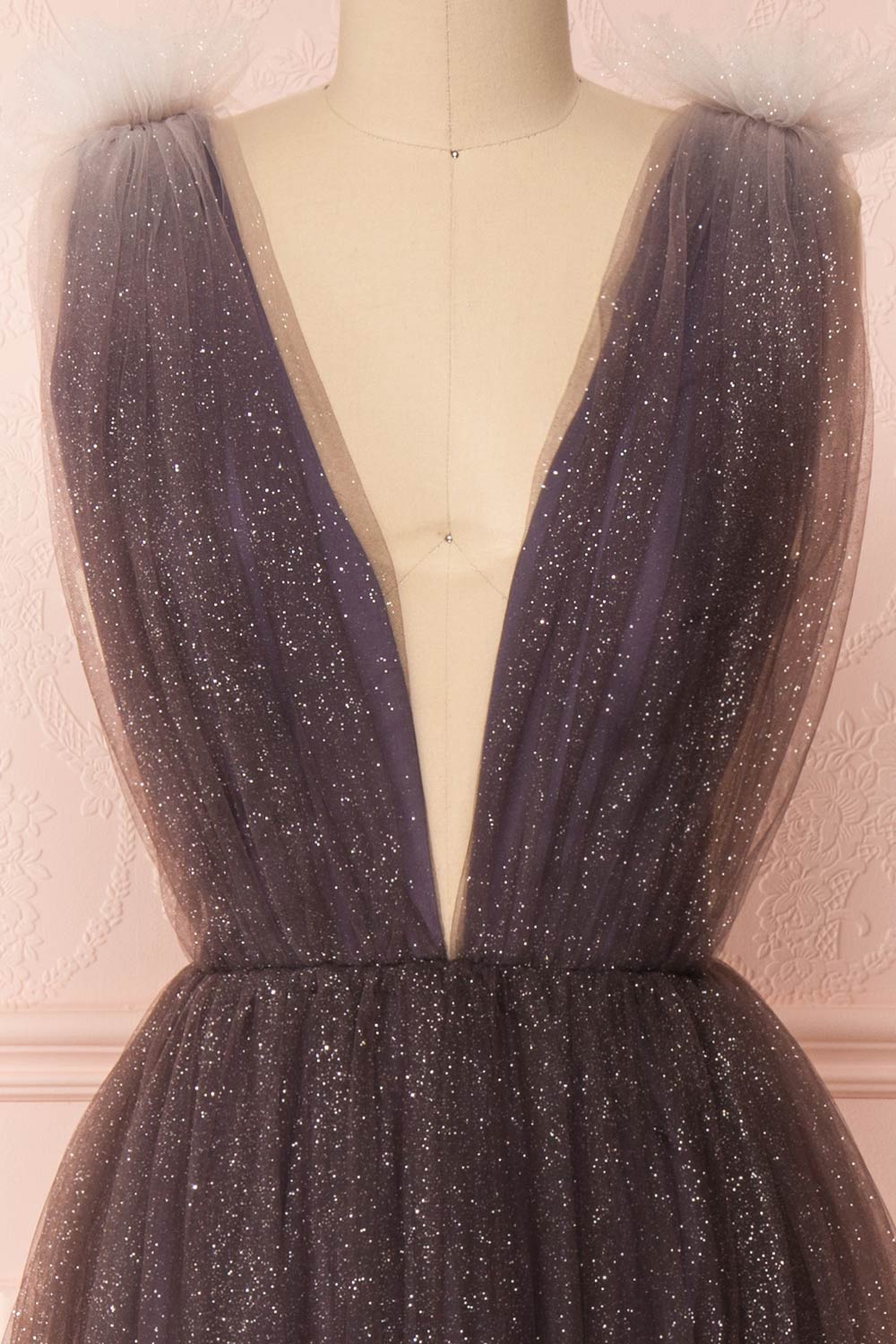 Oksana Purple Ombré Maxi Dress | Robe Maxi | Boutique 1861 front close-up
