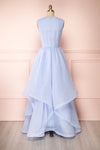 Olalla Light Blue Asymmetrical Maxi Dress | Boutique 1861 back view