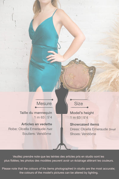 Olcella Turquoise Green V-Neck Maxi Mermaid Dress | La Petite Garçonne