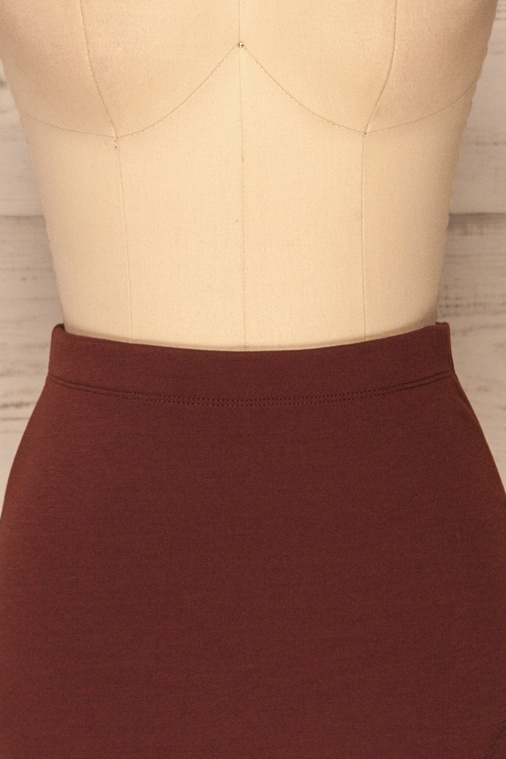 Olecko Brun Brown Short Wrap Skirt| FRONT CLOSE UP | La Petite Garçonne