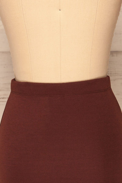 Olecko Brun Brown Short Wrap Skirt | BACK CLOSE UP  | La Petite Garçonne