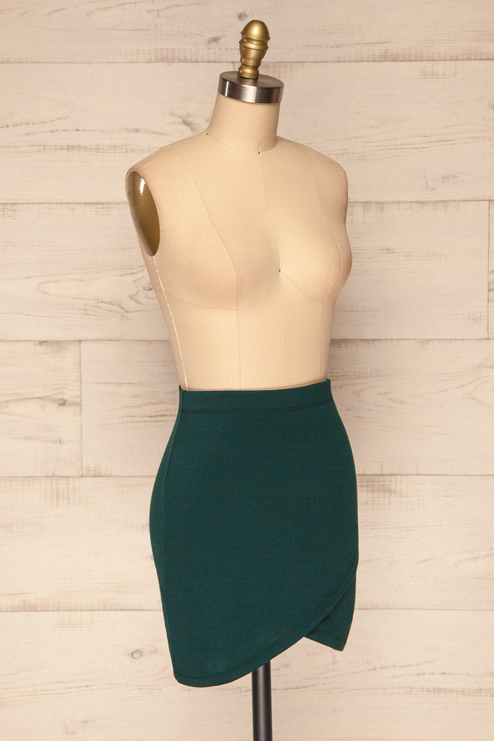 Olecko Vert Teal Short Wrap Skirt | SIDE VIEW | La Petite Garçonne