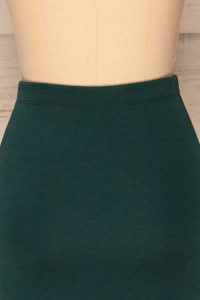 Olecko Vert Teal Short Wrap Skirt | BACK CLOSE UP  | La Petite Garçonne