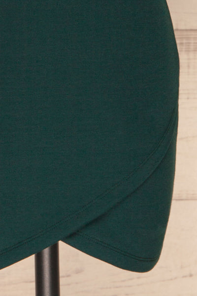 Olecko Vert Teal Short Wrap Skirt | BOTTOM  CLOSE UP | La Petite Garçonne
