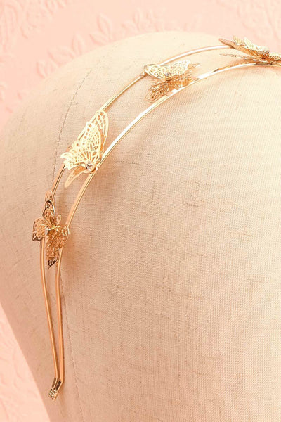 Olena Silver Headband w/ Butterflies | Boutique 1861 close-up