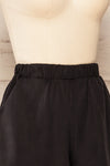 Olesnica Black Shorts With Elastic Waist | La petite garçonne side close-up