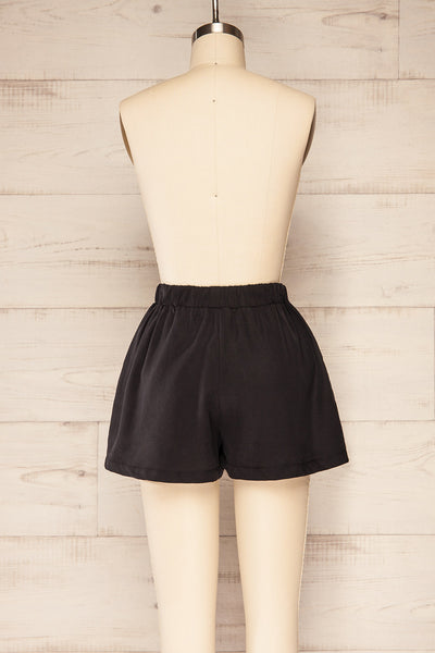Olesnica Black Shorts With Elastic Waist | La petite garçonne back view