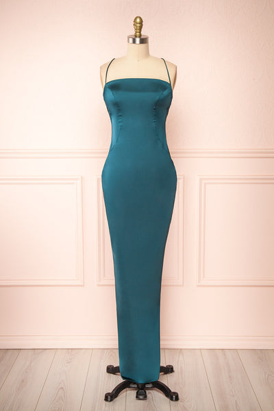 Olivia Green Strapless Mermaid Maxi Dress | Boutique 1861 front view