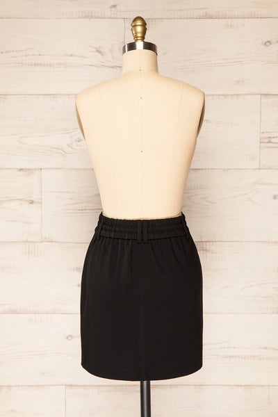 Olkusz Black High-Waisted Short Skirt | La petite garçonne back view
