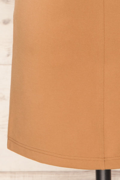 Olkusz Camel High-Waisted Short Skirt | La petite garçonne back bottom close-up