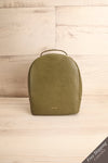 Olly Leaf Olive Green Vegan Leather Backpack front view | La Petite Garçonne