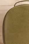 Olly Leaf Olive Green Vegan Leather Backpack fabric details | La Petite Garçonne