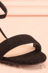 Oméga Noir | Black Faux-Suede Heels