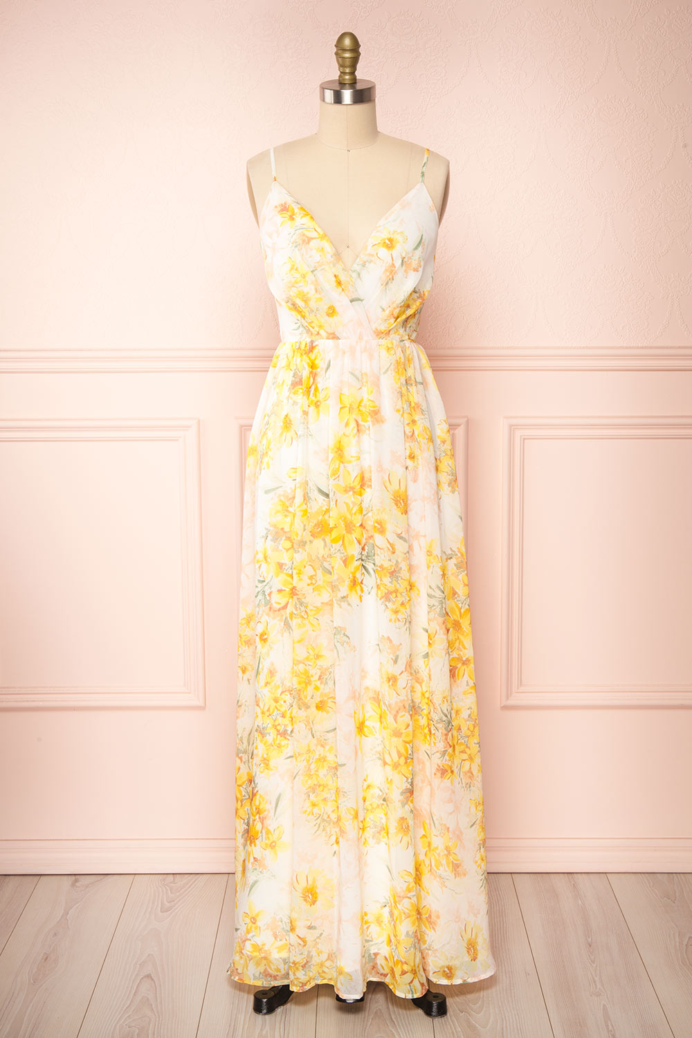 Oneyda Floral V-Neck Maxi Dress | Boutique 1861 front view