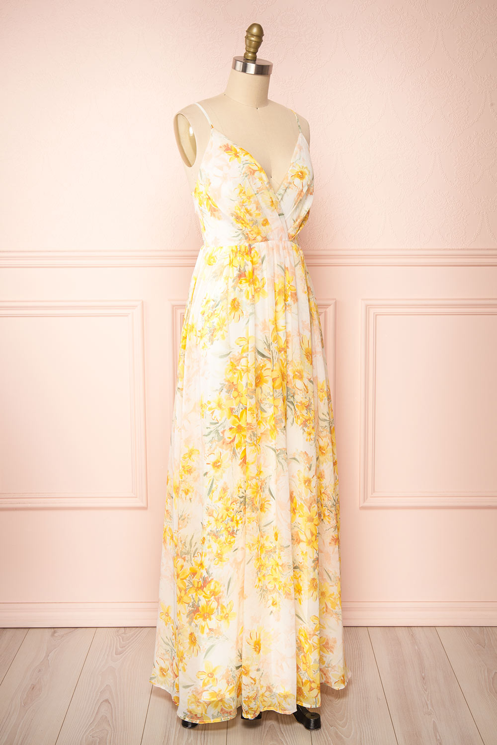 Oneyda Floral V-Neck Maxi Dress | Boutique 1861 side view