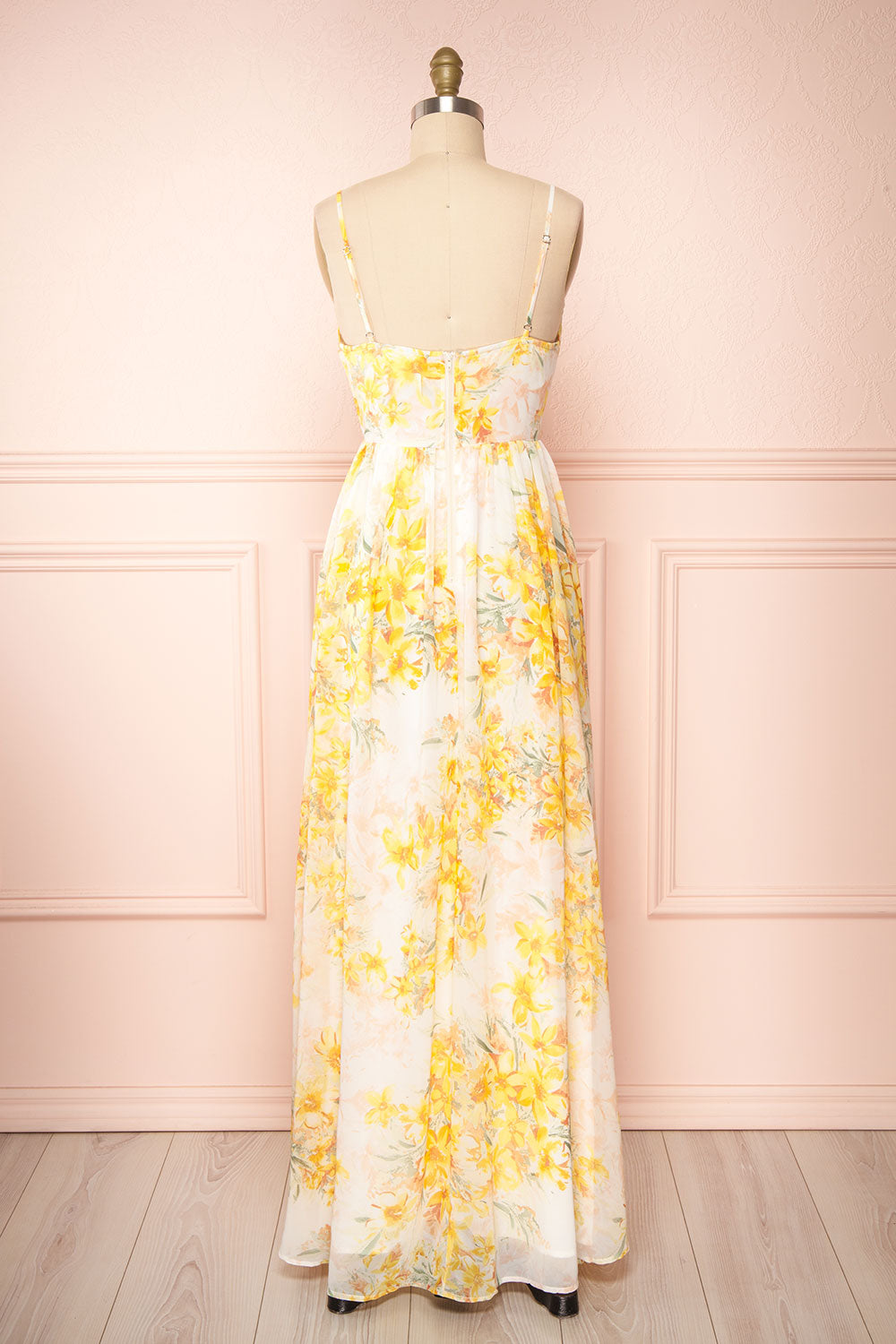 Oneyda Floral V-Neck Maxi Dress | Boutique 1861 back view