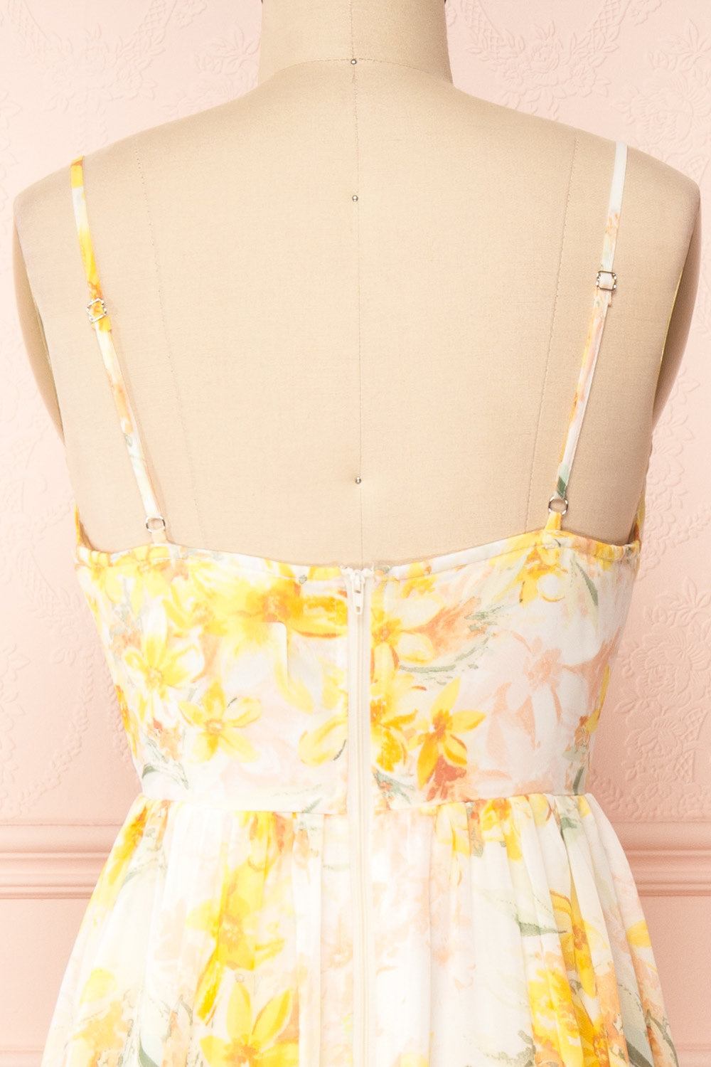 Oneyda Floral V-Neck Maxi Dress | Boutique 1861 back close-up