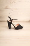 Onfroy Black Faux-Suede Block Heeled Sandals | La Petite Garçonne 5