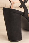 Onfroy Black Faux-Suede Block Heeled Sandals | La Petite Garçonne 9
