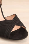 Onfroy Black Faux-Suede Block Heeled Sandals | La Petite Garçonne 4