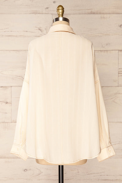 Orebro Oversized Ivory Button-Up Shirt | La petite garçonne back view