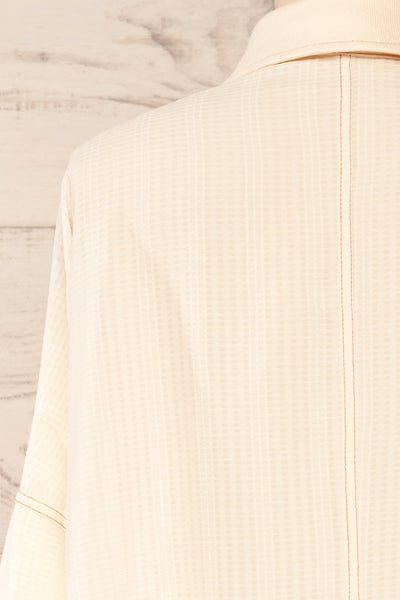 Orebro Oversized Ivory Button-Up Shirt | La petite garçonne back close-up