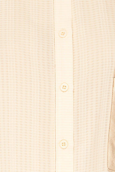 Orebro Oversized Ivory Button-Up Shirt | La petite garçonne fabric
