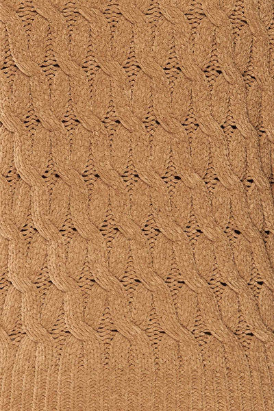 Orenb Caramel Weave Knit Sweater | La petite garçonne fabric
