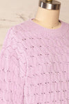 Orenb Lavender Weave Knit Sweater | La petite garçonne side close up