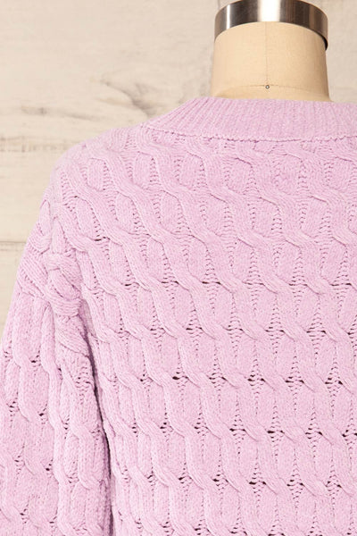 Orenb Lavender Weave Knit Sweater | La petite garçonne back close up