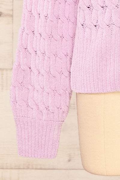 Orenb Lavender Weave Knit Sweater | La petite garçonne sleeve