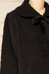 Oreyl Black Peter Pan Collar Knit Top | La petite garçonne side close-up