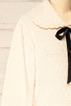 Oreyl Ivory Peter Pan Collar Knit Top | La petite garçonne side close-up