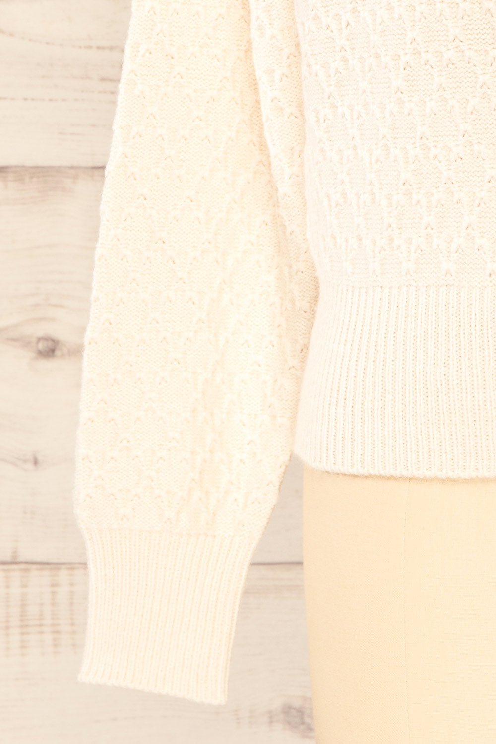 Oreyl Ivory Peter Pan Collar Knit Top | La petite garçonne sleeve