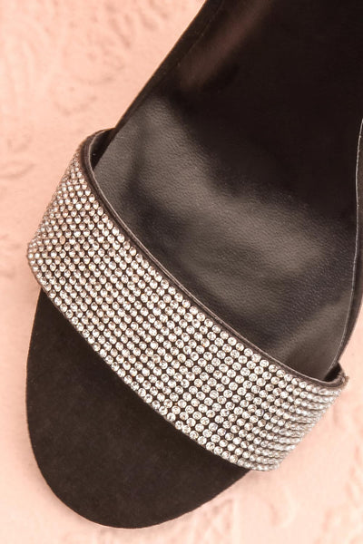 Orfila Black Slip-On Sandal Stilettos | Talons | Boutique 1861 flat close-up