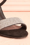 Orfila Black Slip-On Sandal Stilettos | Talons | Boutique 1861 front close-up