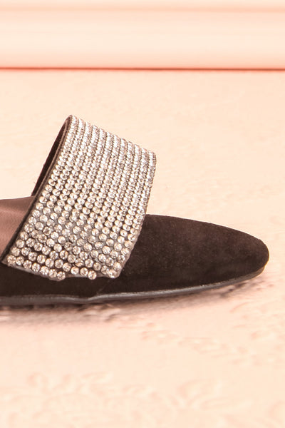 Orfila Black Slip-On Sandal Stilettos | Talons | Boutique 1861 side fornt close-up