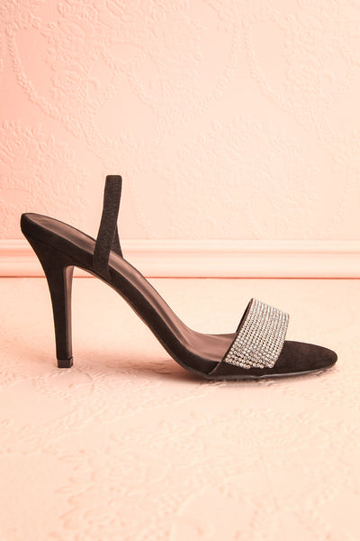 Orfila Black Slip-On Sandal Stilettos | Talons | Boutique 1861 side view