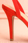 Orfila Red Slip-On Sandal Stilettos | Talons | Boutique 1861 side close-up