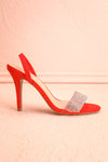 Orfila Red Slip-On Sandal Stilettos | Talons | Boutique 1861 side view
