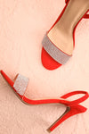 Orfila Red Slip-On Sandal Stilettos | Talons | Boutique 1861 flat lay