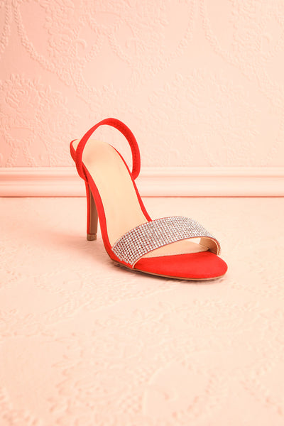 Orfila Red Slip-On Sandal Stilettos | Talons | Boutique 1861 front view