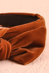 Orgille Brown Velvet Headband w/ Bow | Boutique 1861 flat close-up